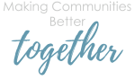 making communities better together text on a green background