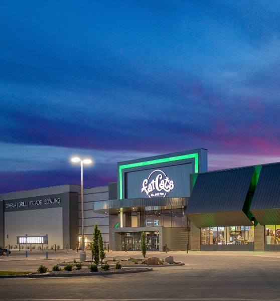 A carb's store with a green light on the front.