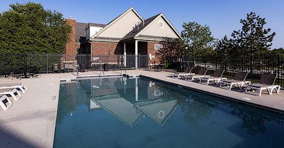 our apartments have a resort style pool with lounge chairs