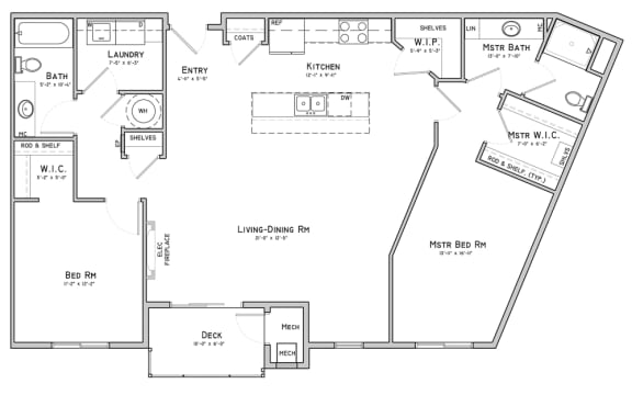 Unit C4-Bent Building-2 bedroom apartment at 360 at Jordan West best new apartments West Des Moines IA 50266