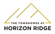 The logo for The Townhomes at Horizon Ridge features a mountain range.