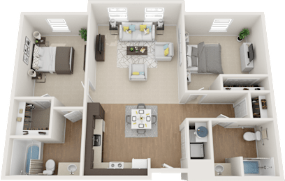  Floor Plan 2 Bedroom B