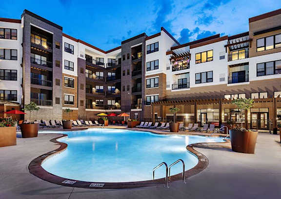 Pool With Clubhouse View at Poplar Creek Apartments, Brookfield, 53045