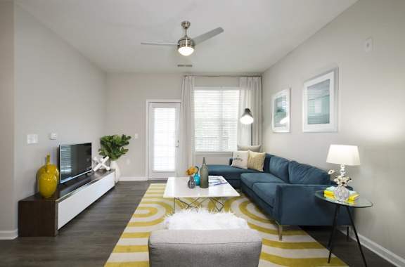 Living rooms with ceiling fan