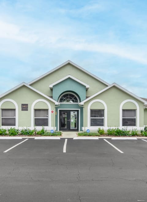 Exterior of leasing office at Rolling Hills Apartments