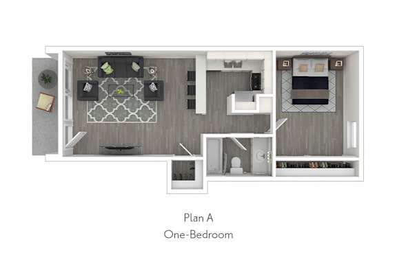 a 1 bedroom floor plan  studio one bedroom