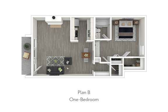 a floor plan of a studio apartment with a bedroom