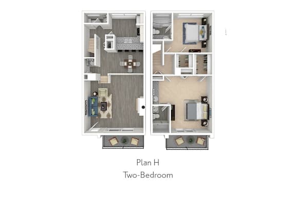 a floor plan of a two bedroom