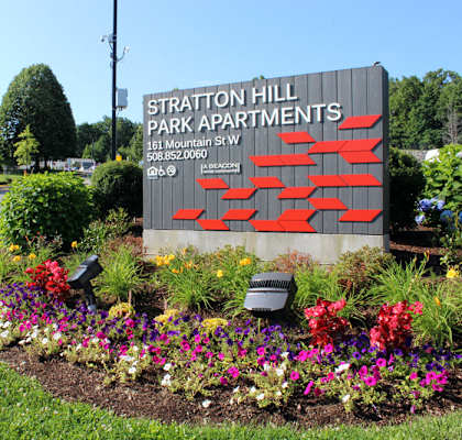 Entrance Signage at Stratton Hill Park Apartments in Worcester, MA