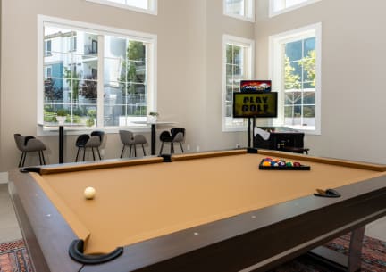 Clubroom with game room at Miro at the Parc, Henderson