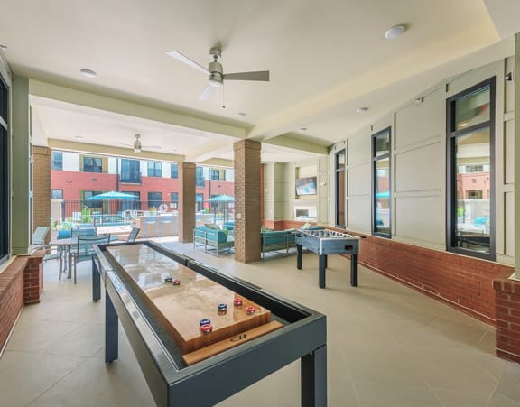 Game Room With Shuffle Board at The Lincoln Apartments, Raleigh