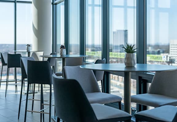 Rooftop Seating at Aurora apartment in North Bethesda, Maryland