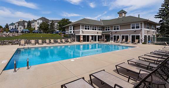 the resort style pool is available for residents to enjoy