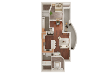 2 Bed 2 Bath Floor Plan | 1,070 Sq. Ft. at Veranda at Centerfield, Houston, TX