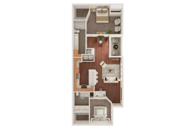 2 Bed 2 Bath Floor Plan | 1,152 Sq. Ft. at Veranda at Centerfield, Houston, 77070