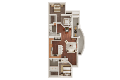 3 Bed 2 Bath Floor Plan | 1,176 Sq. Ft. at Veranda at Centerfield, Houston, 77070