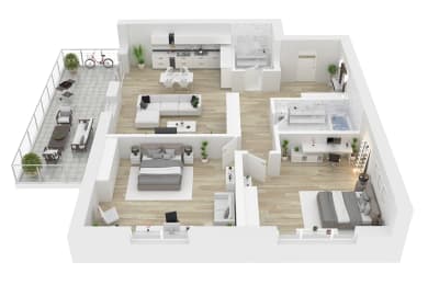  Floor Plan 2 Bedroom apartment