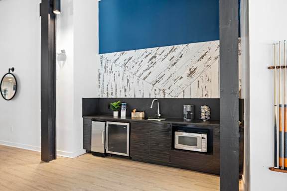 Clubhouse kitchen at Avia Apartments on College Blvd (Overland Park), Overland Park, 66210