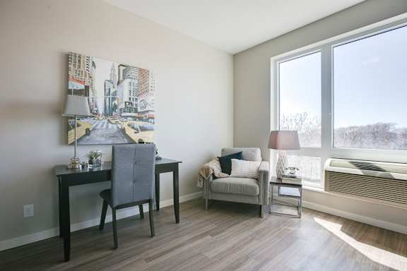 Study nook at The Central apartments near downtown Minneapolis MN 55408