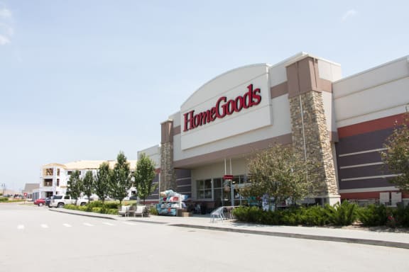 a home goods store with a blue sky in the background