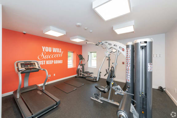 Fitness center at Blue Hills Village in Canton, MA