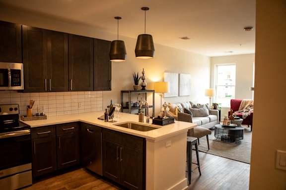 Kitchen at Center Square Lofts West, Allentown, PA