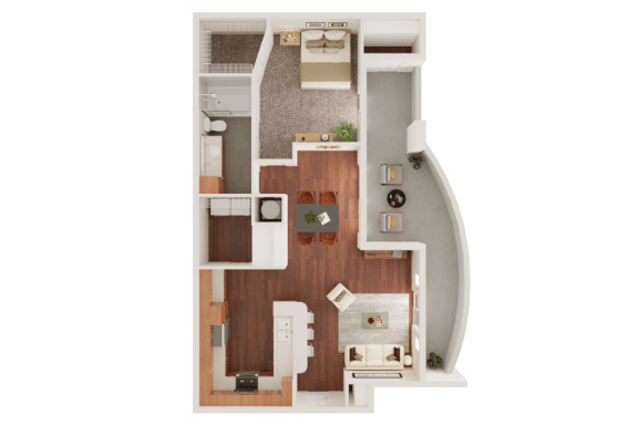 1 Bed 1 Bath Floor Plan | 814 Sq. Ft. at Veranda at Centerfield, Texas