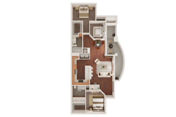 3 Bed 2 Bath Floor Plan | 1,176 Sq. Ft. at Veranda at Centerfield, Houston, 77070