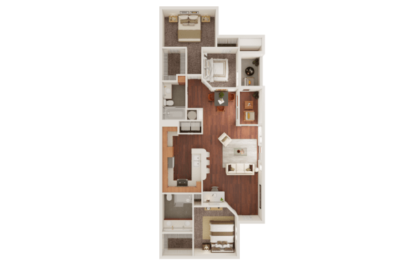 3 Bed 2 Bath Floor Plan | 1,247 Sq. Ft. at Veranda at Centerfield, Houston, Texas