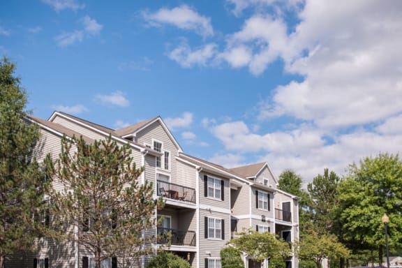a three story apartment building exterior