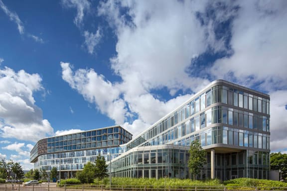 front view of the office building