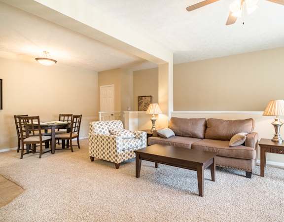 Interiors-Ridge Pointe Villas living room with dining area in south Lincoln NE