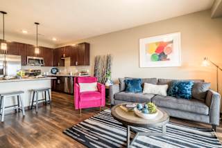 Living room at 360 at Jordan West Apartments
