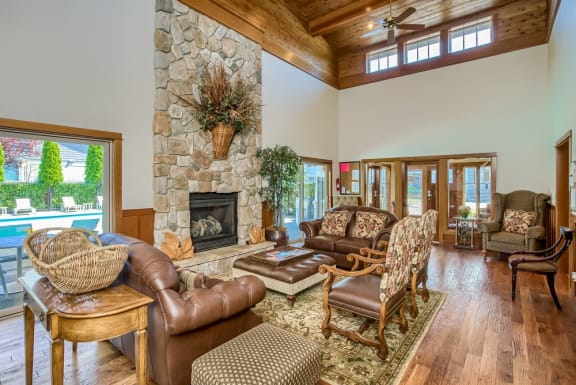 Ridgewood Clubhouse with Fireplace and Seating