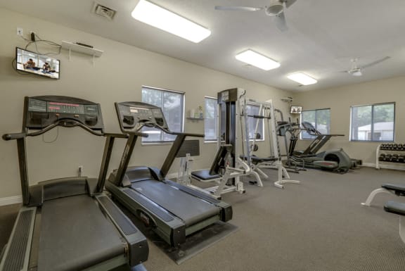 Fitness center with strength and cardio equipment at Pinebrook