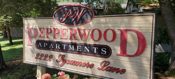 Pepperwood monument sign  l Pepperwood Apartments in Davis CA