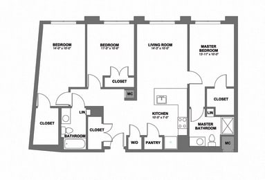  Floor Plan Three Bedroom
