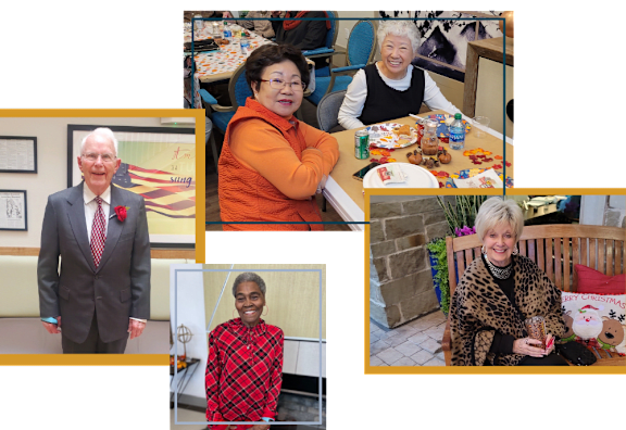 A collage of five images featuring people in different settings.