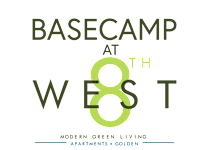 A logo with the text "8th West" and the tagline "Modern Green Living".