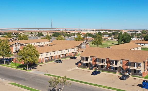 ariel view of the park apartments in Lubbock, tx