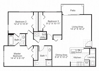 C1 Affordable unit 3 bed 3 bath with patio