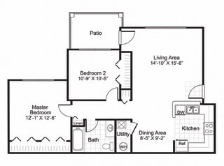 B1 Affordable 2 bed 1 bath with patio