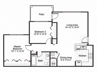 Ardenne Apartments 2 bed 1 bath 834 sqft with patio/balcony