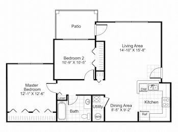 Ardenne Apartments 2 bed 1 bath 834 sqft with patio/balcony