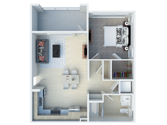 Floor Plan  1x1 units available | Ageno Apartments in Livermore, CA