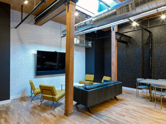 Community Clubroom with Skylights at Montgomery Mill Apartments in Windsor Locks, CT