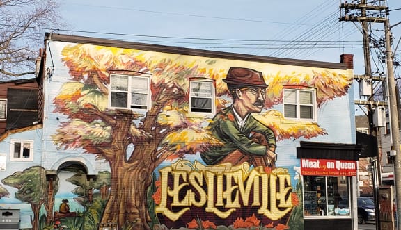 a mural on the side of a building