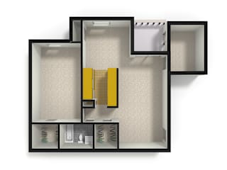 Oakton Park Bedroom With Den 1C 3D Floor plan Top