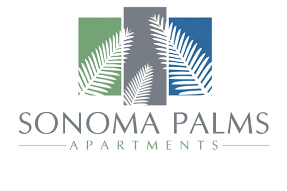 The image is a logo for Sonoma Palms Apartments.