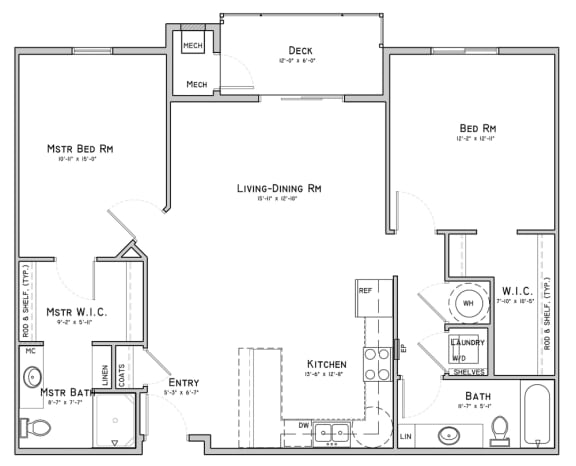 Unit C2-Straight-2 bedroom apartment at 360 at Jordan West best new apartments West Des Moines IA 50266